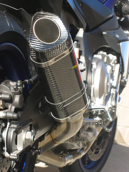 Graves Motorsports 2015 Yamaha R1 Full Titanium Exhaust System with carbon fiber canister