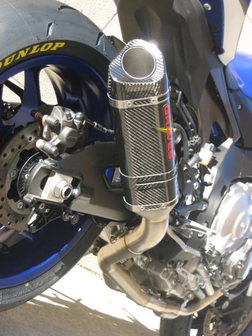 Graves Motorsports 2015 Yamaha R1 Full Titanium Exhaust System with carbon fiber canister