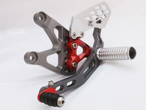 Giamoto Triumph Daytona 675 2013 Titanium and Red Rearset Kit - Image 8
