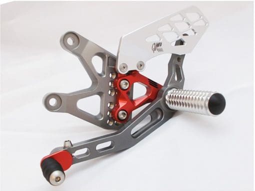 Triumph Daytona 675 2013 Titanium and Red Rearset Kit