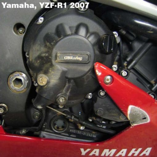 EC-R1-2007-2-GBR YZF-R1 GEARBOX / CLUTCH COVER 2007 - 2008 Donington-CRASH-R1-9-640