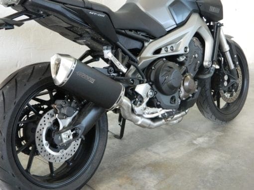 Spark Exhaust Yamaha MT 09 (14-16) FULL SYSTEM HIGH mounting: silencer + collector with catalyst Force dark style homol.* GYA8817DOM - Image 2
