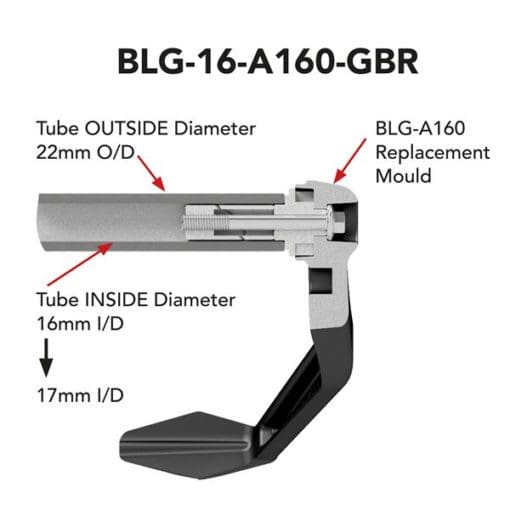 UNIVERSAL BRAKE LEVER GUARD WITH 16MM INSERT - 17MM BLG-16-A160-GBR 5