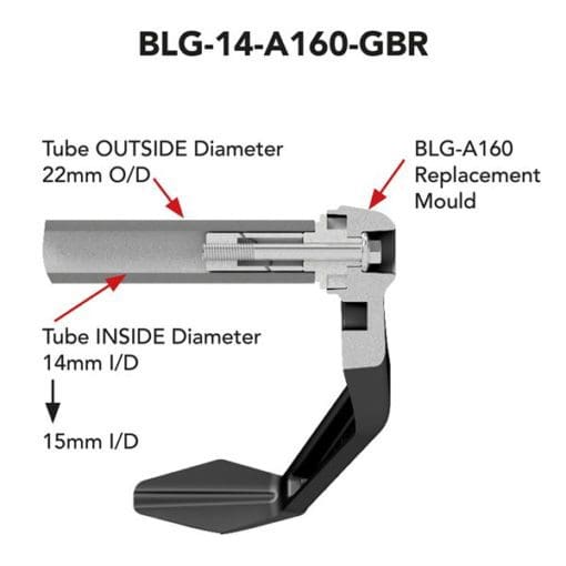 UNIVERSAL BRAKE LEVER GUARD WITH 14MM INSERT - 15MM BLG-14-A160-GBR 2