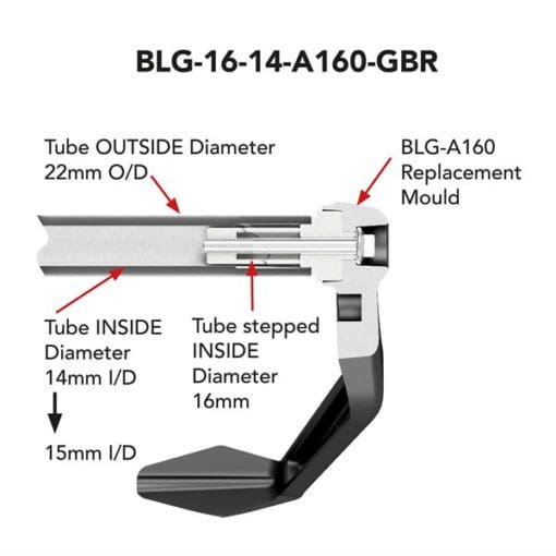 GBracing UNIVERSAL BRAKE LEVER GUARD WITH 16MM BAR END WITH A 14MM INSERT BLG-16-14-A160-GBR 8 9