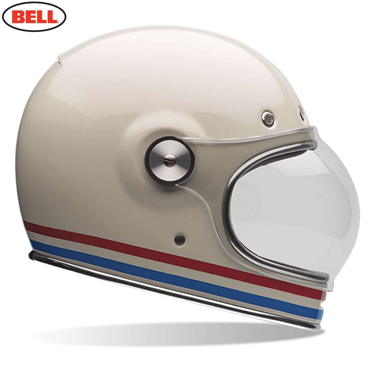 Bell 2021 Cruiser Bullitt DLX Adult Helmet (Stripes Pearl White)