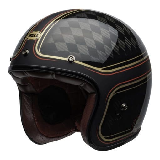 Bell Crusier 2021 Custom 500 Carbon Adult Helmet (RSD Checkmate M/G Black/Gold) - Image 4