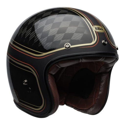 Bell Crusier 2021 Custom 500 Carbon Adult Helmet (RSD Checkmate M/G Black/Gold) - Image 3