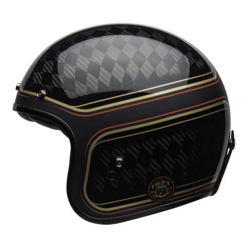 Bell Crusier 2021 Custom 500 Carbon Adult Helmet (RSD Checkmate M/G Black/Gold) - Image 2