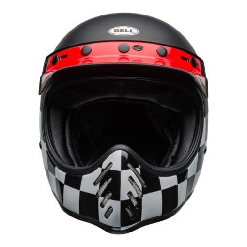 Bell 2021 Cruiser Moto 3 Adult Helmet (Fasthouse Checkers M/G Black/White/Red) - Image 4