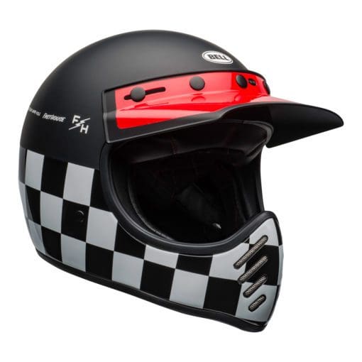 Bell 2021 Cruiser Moto 3 Adult Helmet (Fasthouse Checkers M/G Black/White/Red) - Image 3