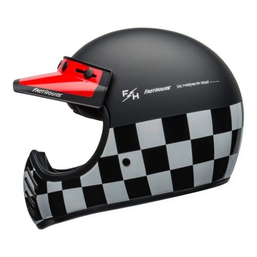 Bell 2021 Cruiser Moto 3 Adult Helmet (Fasthouse Checkers M/G Black/White/Red) - Image 2