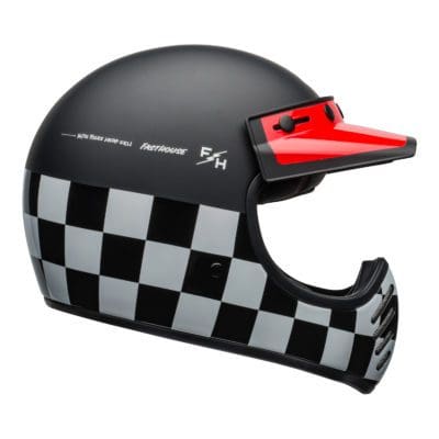 Bell 2021 Cruiser Moto 3 Adult Helmet (Fasthouse Checkers M/G Black/White/Red)