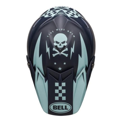 Bell MX 2021 Moto-9 Flex Adult Helmet (Breakaway Matte Navy/Light Blue) - Image 3