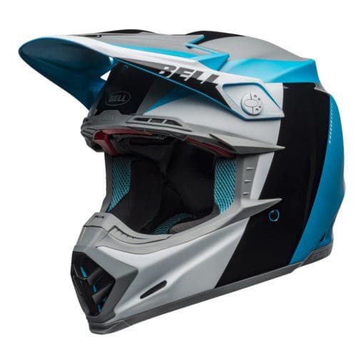 Bell MX 2021 Moto-9 Flex Adult Helmet (Division M/G White/Black/Blue) - Image 5