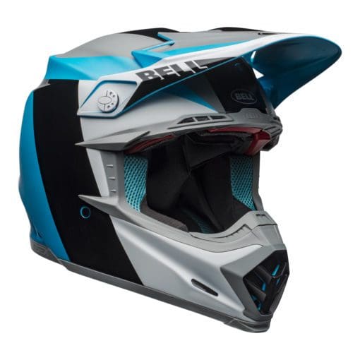 Bell MX 2021 Moto-9 Flex Adult Helmet (Division M/G White/Black/Blue) - Image 4