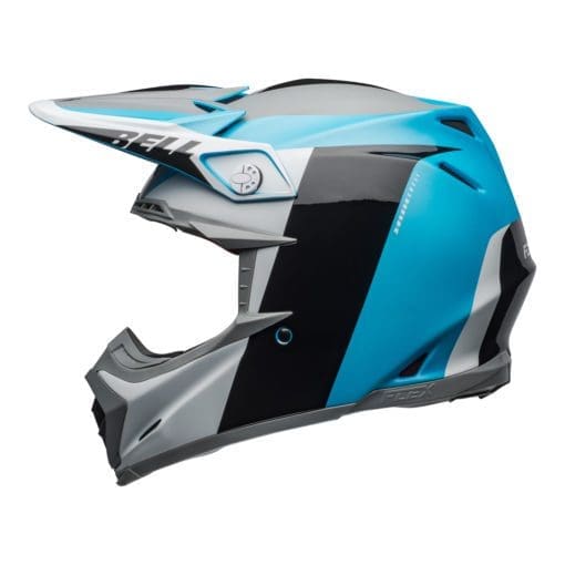 Bell MX 2021 Moto-9 Flex Adult Helmet (Division M/G White/Black/Blue) - Image 3