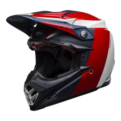 Bell MX 2021 Moto-9 Flex Adult Helmet (Division M/G White/Blue/Red) - Image 5