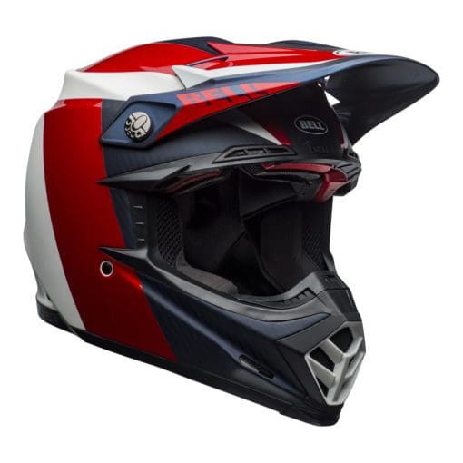 Bell MX 2021 Moto-9 Flex Adult Helmet (Division M/G White/Blue/Red) - Image 4