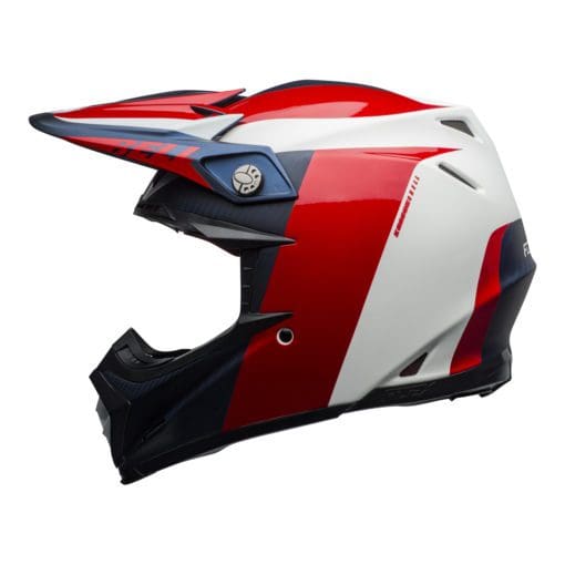 Bell MX 2021 Moto-9 Flex Adult Helmet (Division M/G White/Blue/Red) - Image 3