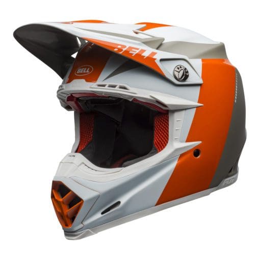 Bell MX 2021 Moto-9 Flex Adult Helmet (Division M/G White/Orange/Sand) - Image 5
