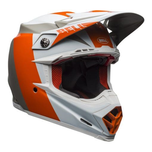 Bell MX 2021 Moto-9 Flex Adult Helmet (Division M/G White/Orange/Sand) - Image 4