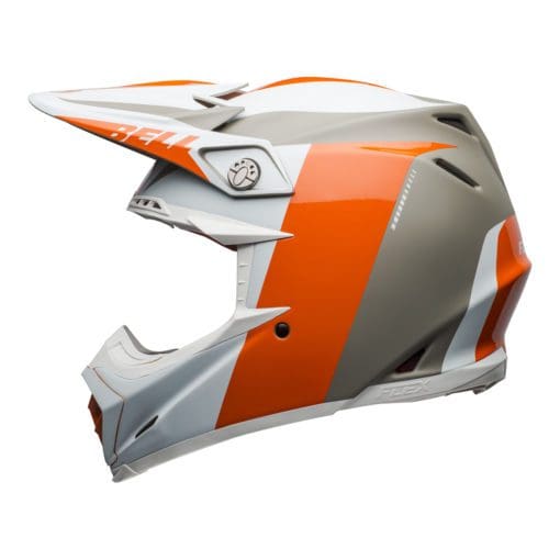Bell MX 2021 Moto-9 Flex Adult Helmet (Division M/G White/Orange/Sand) - Image 3