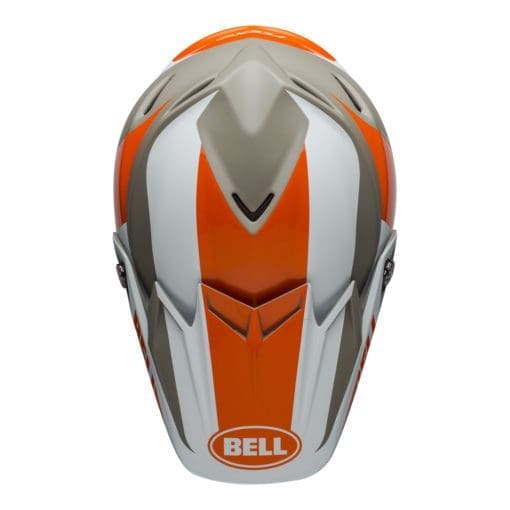 Bell MX 2021 Moto-9 Flex Adult Helmet (Division M/G White/Orange/Sand) - Image 6