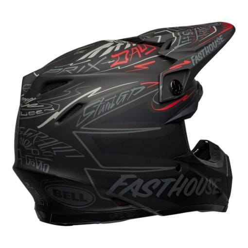 Bell MX 2021 Moto-9 Flex Adult Helmet (Fasthouse Day In The Dirt Matte Black/Grey/Red) - Image 7
