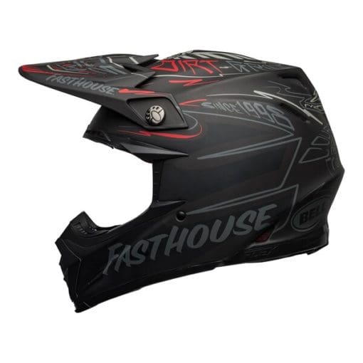 Bell MX 2021 Moto-9 Flex Adult Helmet (Fasthouse Day In The Dirt Matte Black/Grey/Red)
