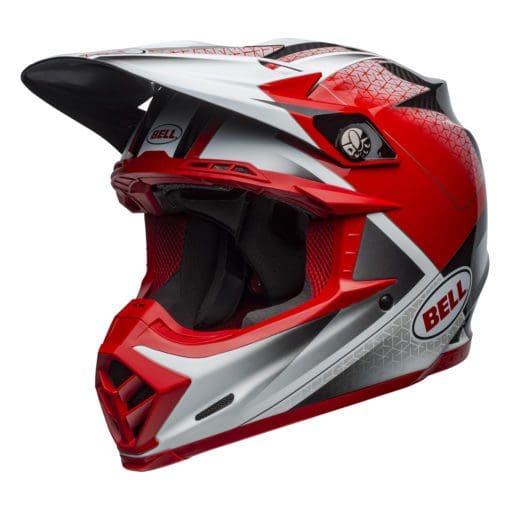 Bell MX 2021 Moto-9 Flex Adult Helmet (Hound Red/White/Black) - Image 2
