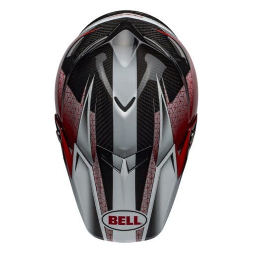 Bell MX 2021 Moto-9 Flex Adult Helmet (Hound Red/White/Black) - Image 3