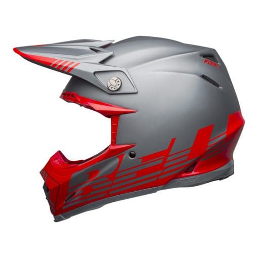 Bell MX 2021 Moto-9 Flex Adult Helmet (Louver Matte Gray/Red) - Image 2