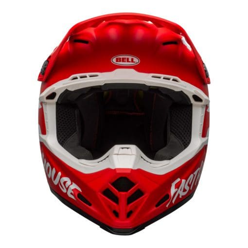 Bell MX 2021 Moto-9 Mips Adult Helmet (Fasthouse Signia Matte Red/White) - Image 4