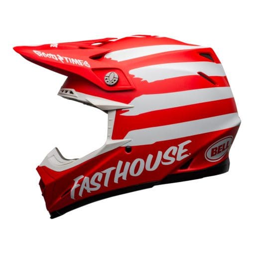 Bell MX 2021 Moto-9 Mips Adult Helmet (Fasthouse Signia Matte Red/White) - Image 5
