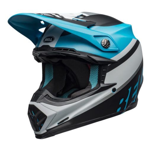 Bell MX 2021 Moto-9 Mips Adult Helmet (Prophecy Matte White/Black/Blue) - Image 5