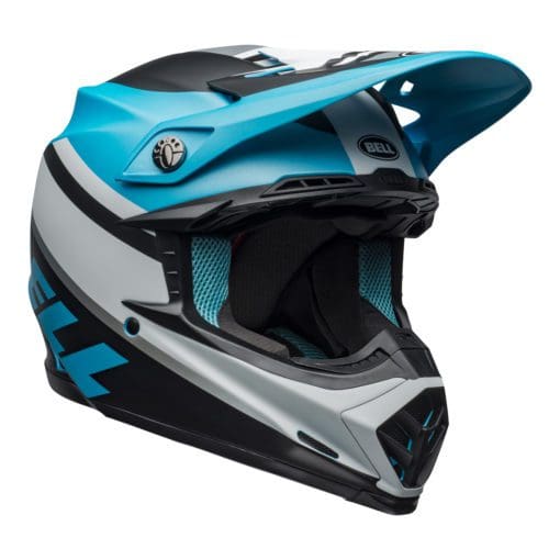 Bell MX 2021 Moto-9 Mips Adult Helmet (Prophecy Matte White/Black/Blue) - Image 4