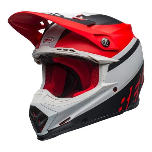 Bell MX 2021 Moto-9 Mips Adult Helmet (Prophecy Matte White/Red/Black) - Image 3