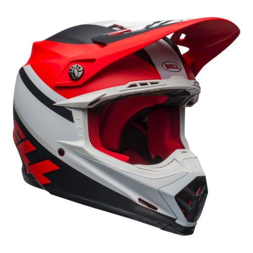 Bell MX 2021 Moto-9 Mips Adult Helmet (Prophecy Matte White/Red/Black) - Image 2