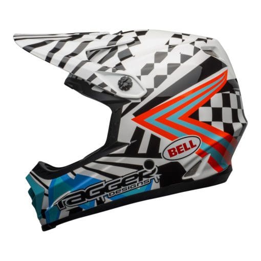 Bell MX 2021 Moto-9 Youth MIPS (Check Me Out White/Black) - Image 3