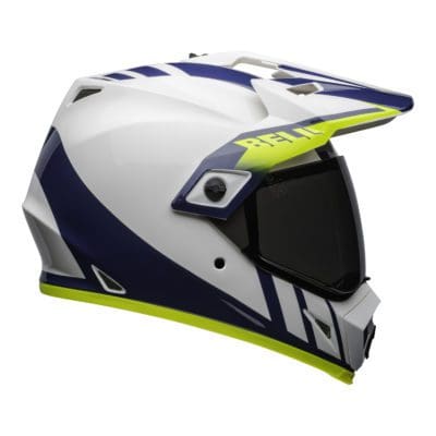 Bell MX 2021 MX-9 Adventure Mips Adult Helmet (Dash White/Blue/Hi Viz)
