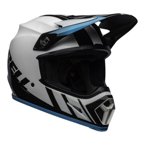 Bell MX 2021 MX-9 Mips Adult Helmet (Dash White/Blue) - Image 5