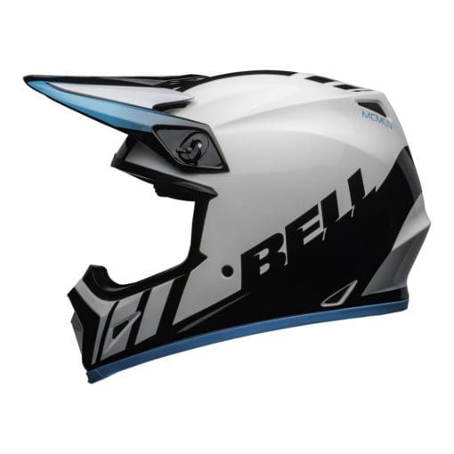 Bell MX 2021 MX-9 Mips Adult Helmet (Dash White/Blue) - Image 2