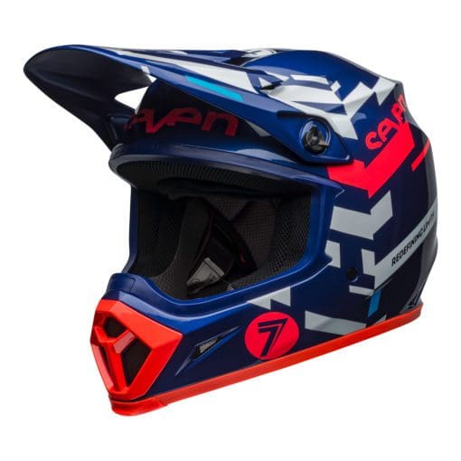 Seven MX 2021 MX-9 Mips Adult Helmet (Equalizer Blue/Pink/White) - Image 5
