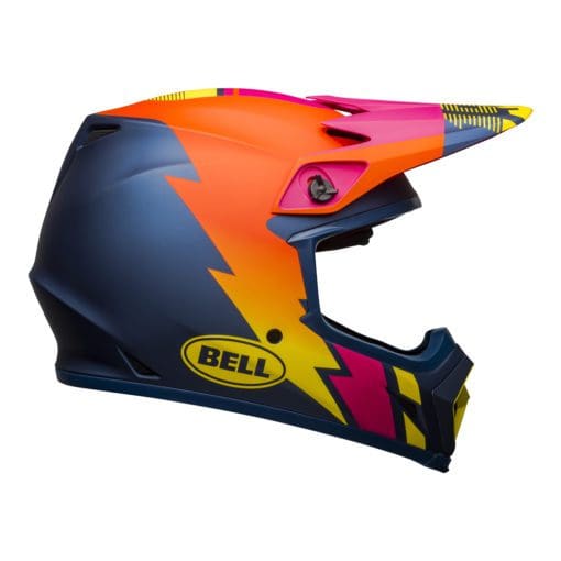 Bell MX 2021 MX-9 Mips Adult Helmet (Strike Matte Blue/Orange/Pink)