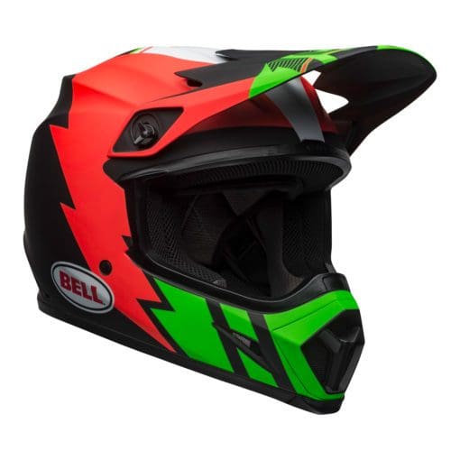 Bell MX 2021 MX-9 Mips Adult Helmet (Strike Matte Infrared/Green/Black) - Image 4
