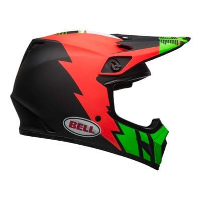 Bell MX 2021 MX-9 Mips Adult Helmet (Strike Matte Infrared/Green/Black)