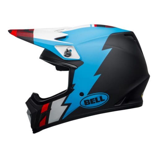 Bell MX 2021 MX-9 Mips Adult Helmet (Strike Matte Black/Blue/White) - Image 2