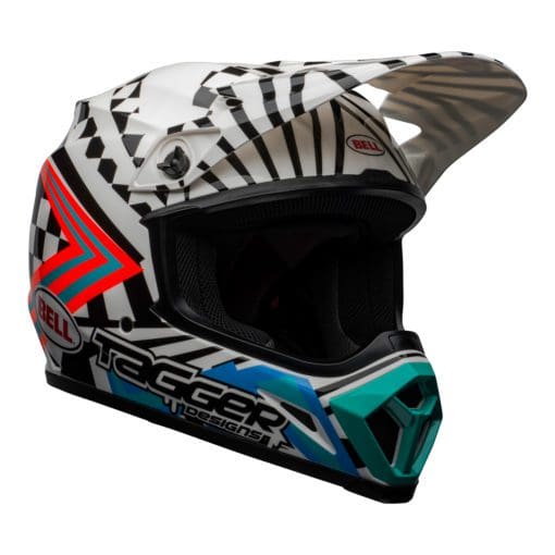 Bell MX 2021 MX-9 Mips Adult Helmet (Check Me Out White/Black) - Image 3