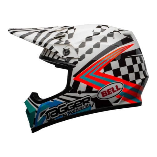 Bell MX 2021 MX-9 Mips Adult Helmet (Check Me Out White/Black) - Image 2